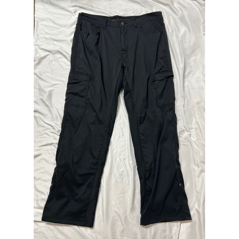 Prana Zion Fleece Lined Cargo Pants Mens 36 Black M4ZIL114 Trail Hiking Gorpcore
